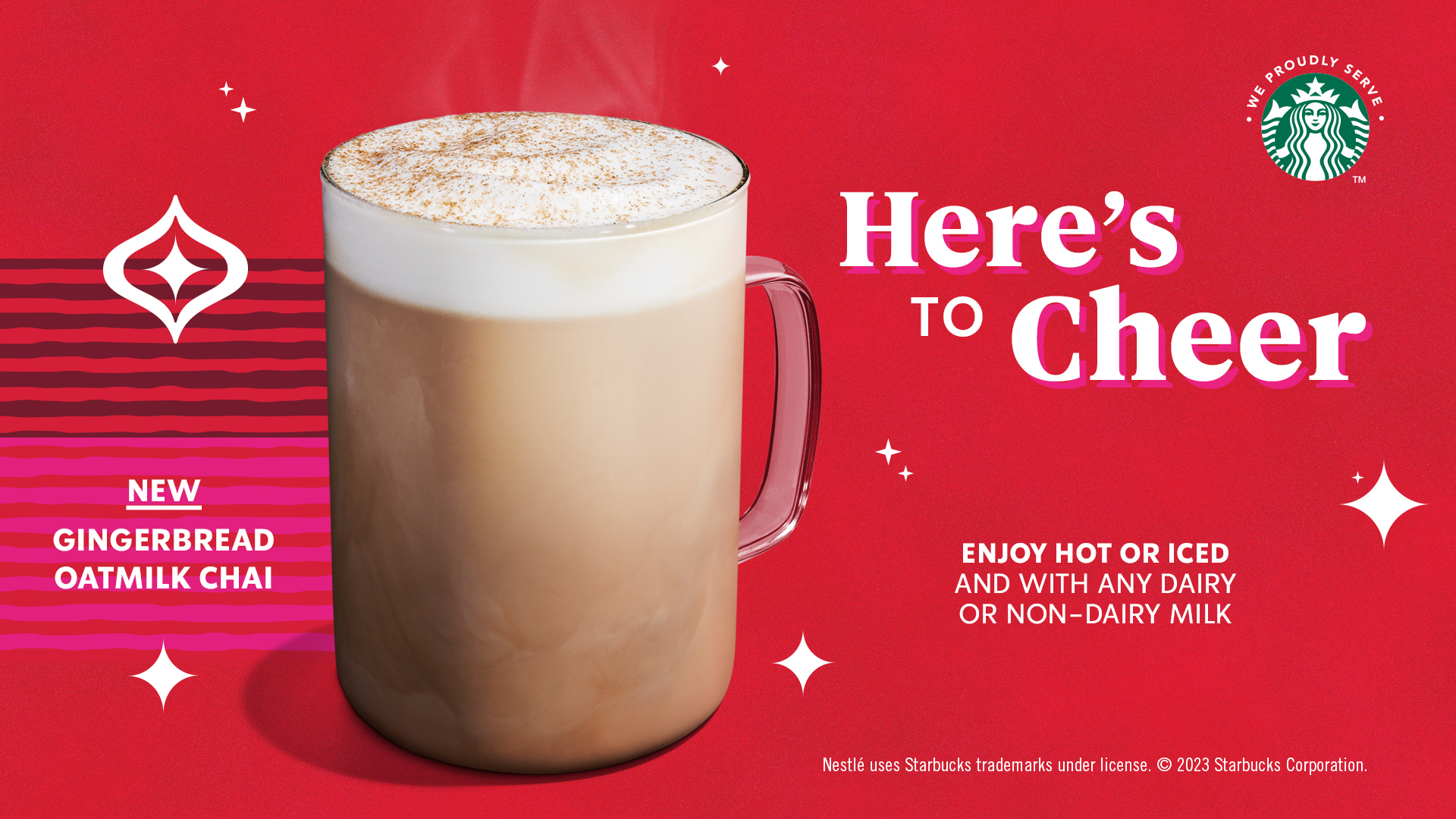 New gingerbread oat milk chai beverage