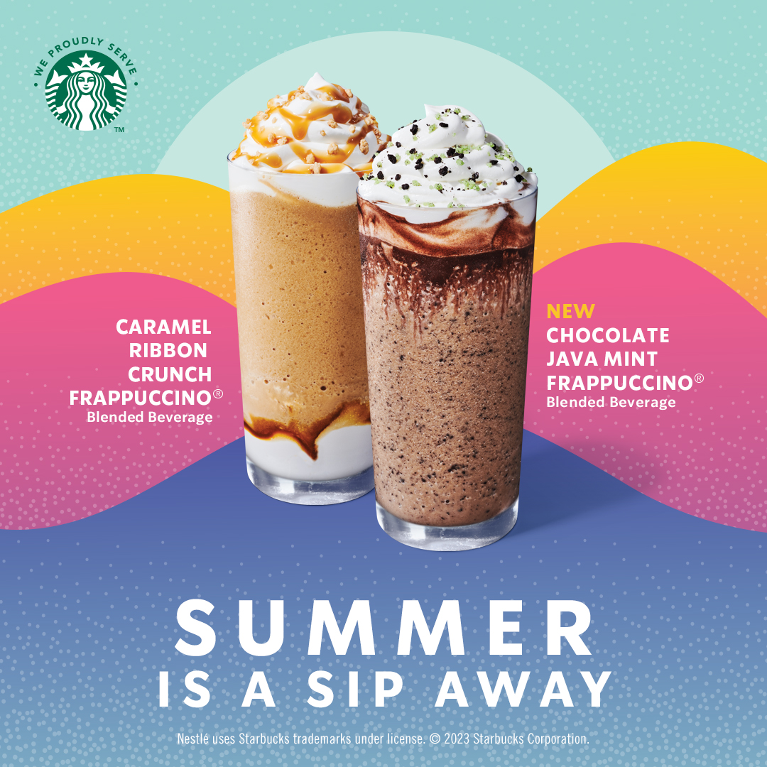 caramel crunch Frappuccino and chocolate java mint Frappuccino